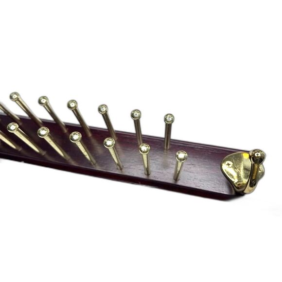 Elegant Wood 24 Tie Rack with Gold hooks and Belt/Jacket Rack Business Casual - Picture 1 of 7